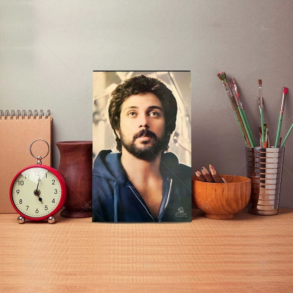 Poster mock up template with brushes and retro objects