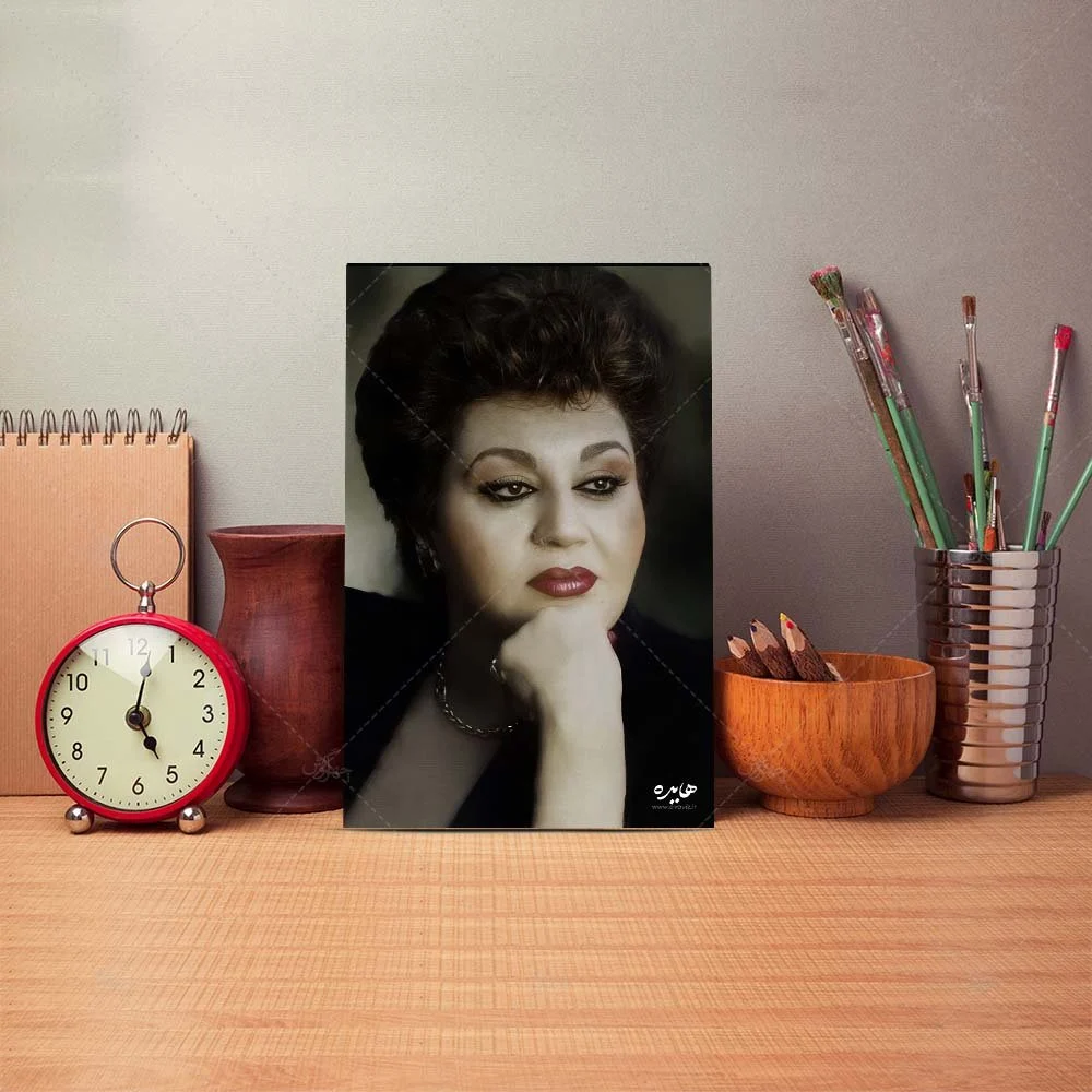 Poster mock up template with brushes and retro objects