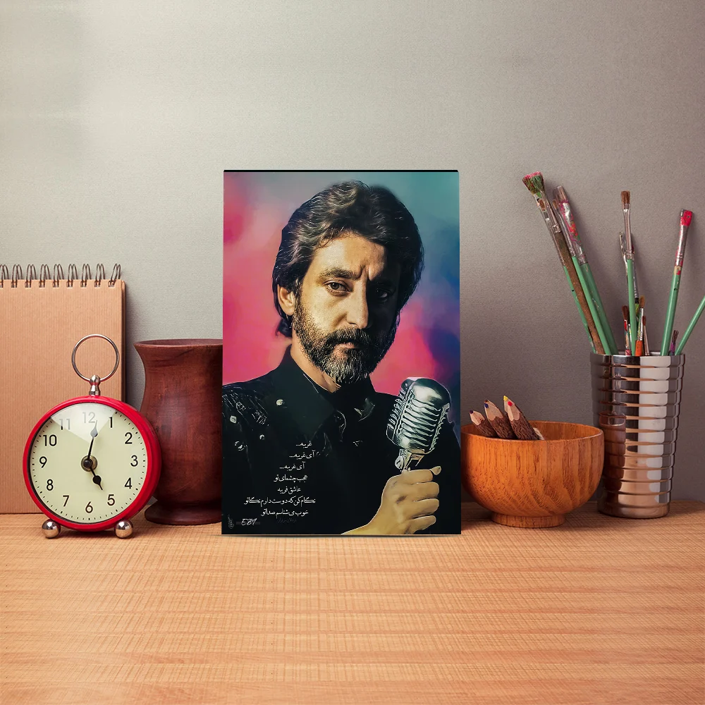 Poster mock up template with brushes and retro objects
