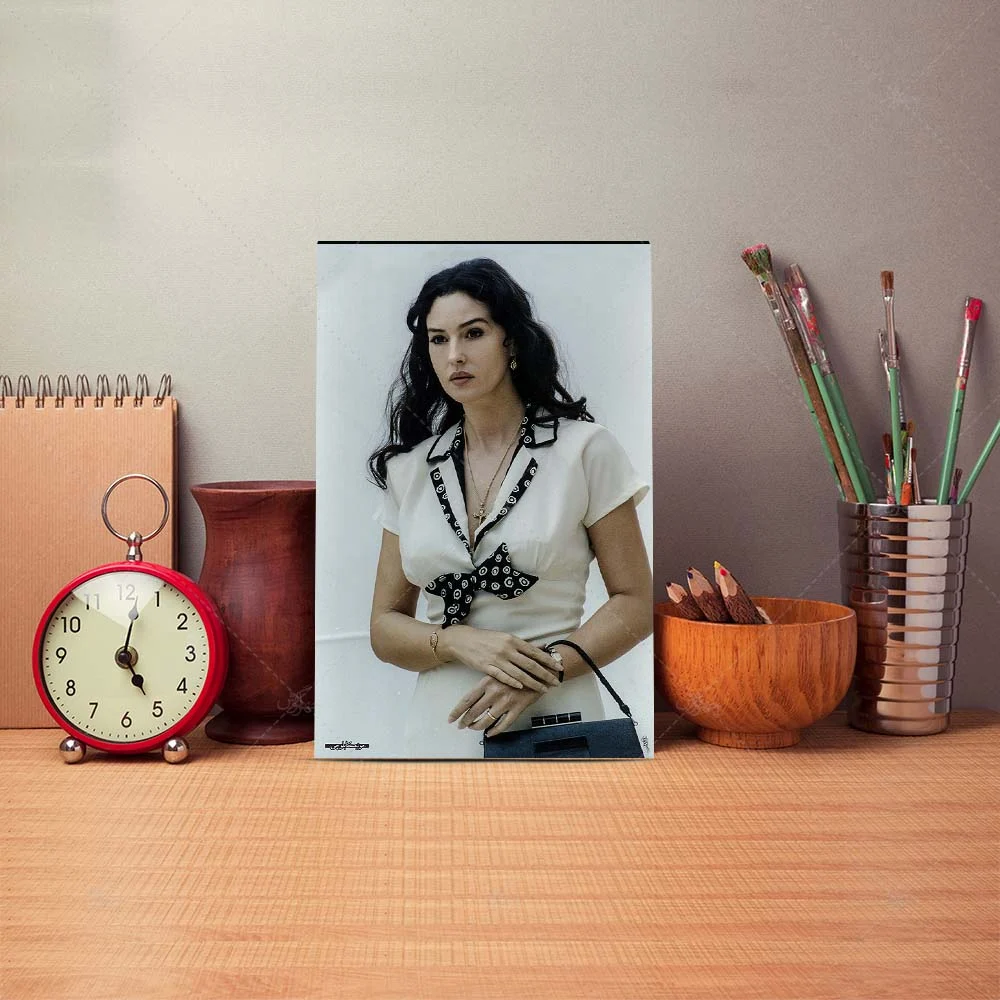 Poster mock up template with brushes and retro objects