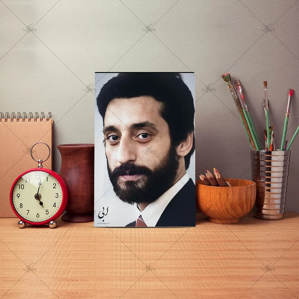 Poster mock up template with brushes and retro objects