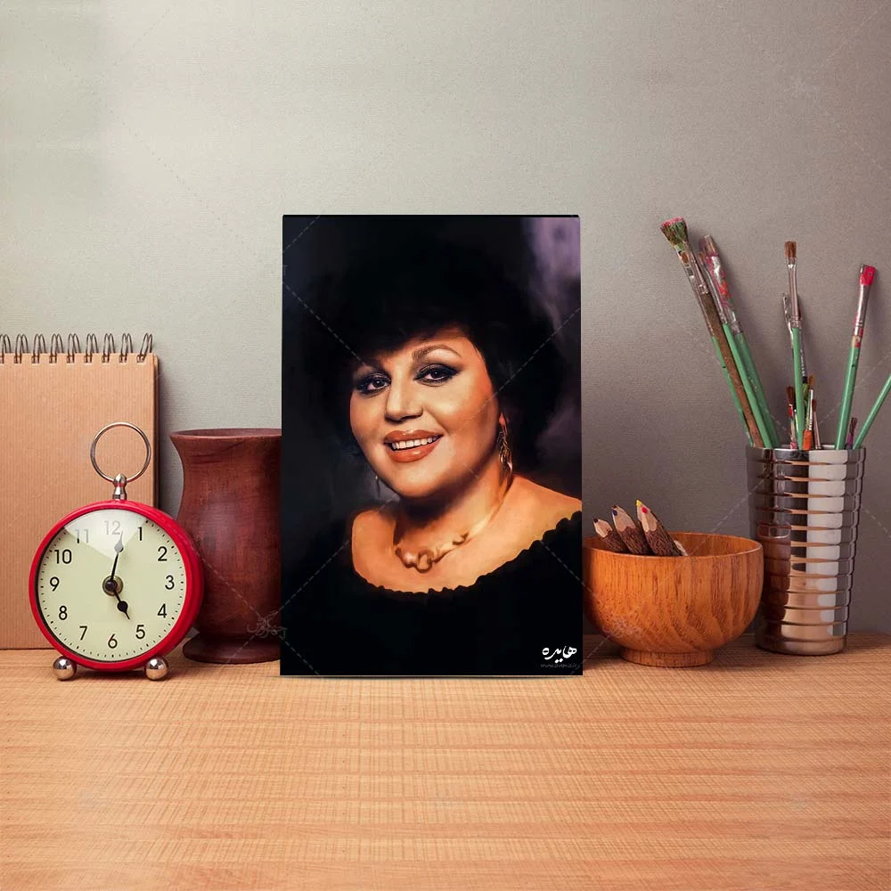 Poster mock up template with brushes and retro objects