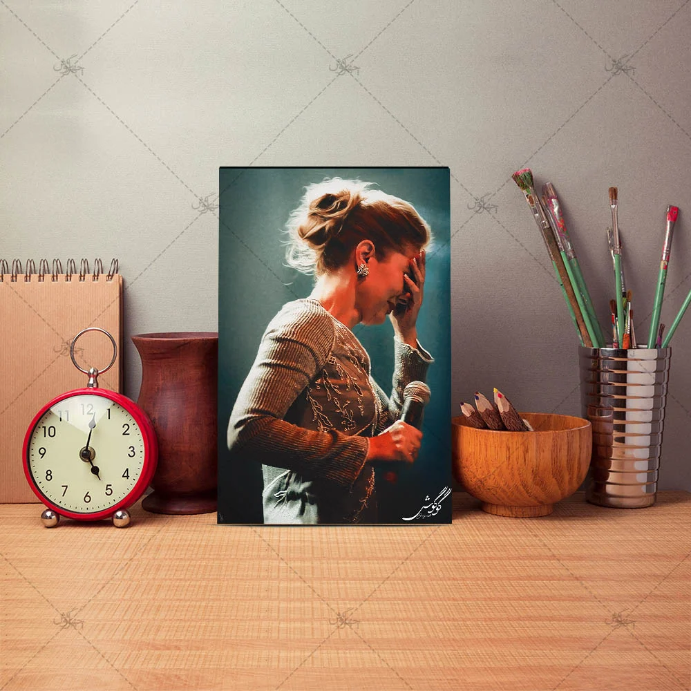 Poster mock up template with brushes and retro objects