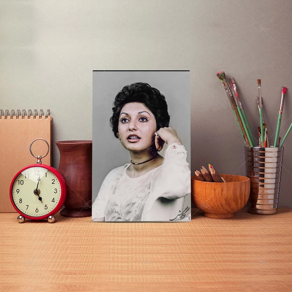 Poster mock up template with brushes and retro objects